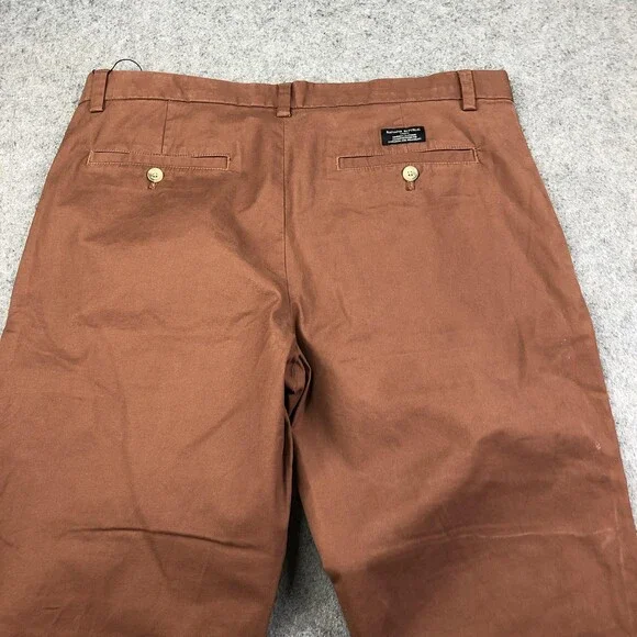 Banana Republic Pants Mens 35x34 Brown Aiden Chino Straight Leg Canvas Casual - Picture 6 of 10